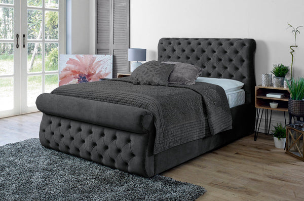 Alicante 4ft Ottoman Bed Frame- Velvet Silver