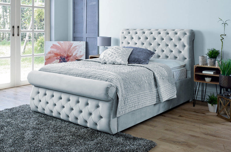 Alicante 3ft Single Ottoman Bed Frame- Naples Silver