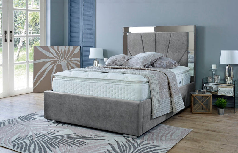 Aurora 6ft Superking Bed Frame- Velvet Beige