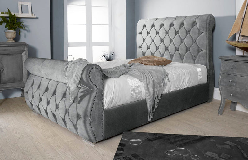 Chester 3ft Single Bed Frame- Velvet Grey