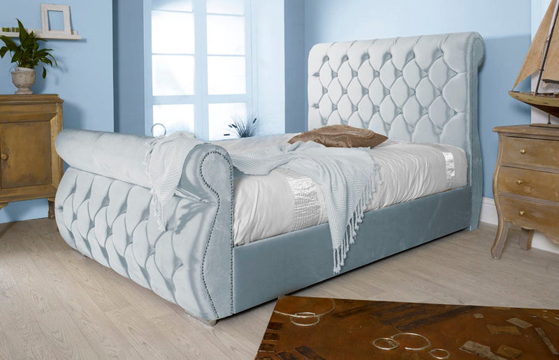 Chester 4ft 6 Double Bed Frame- Velvet Mustard