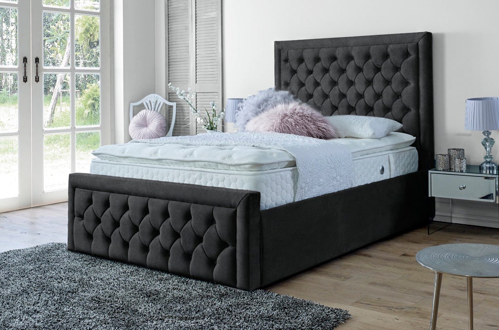 Black bed nightstand discount