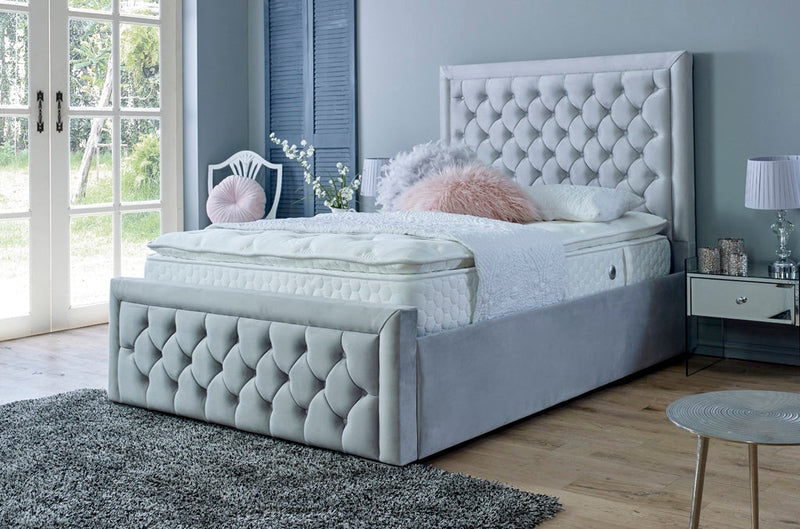Lewis 4ft Bed Frame Velvet Silver