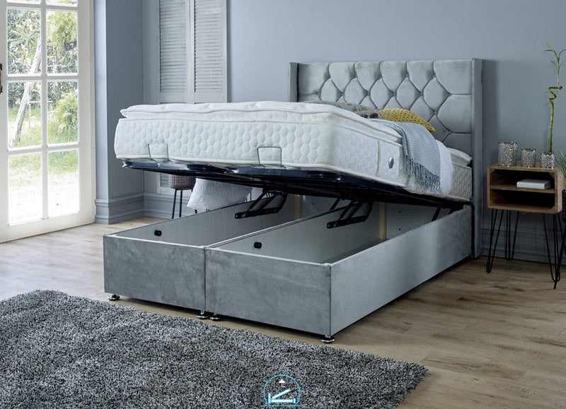 Marlon 6ft Superking Ottoman Bed Frame- Naples Silver