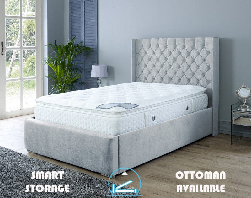 Rose 6ft Superking Ottoman Bed Frame- Velvet Black