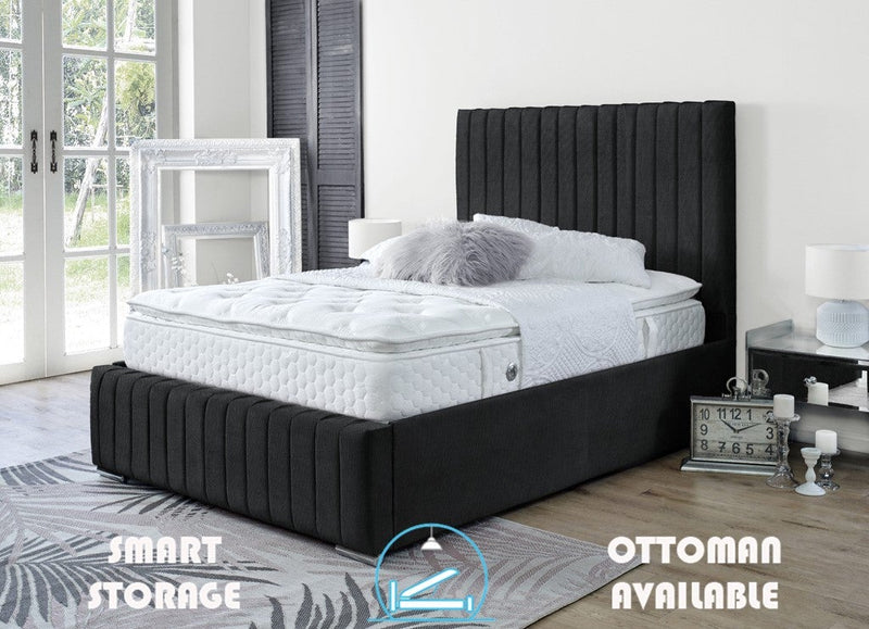 Turin 6ft Superking Ottoman Bed Frame- Velvet Blue