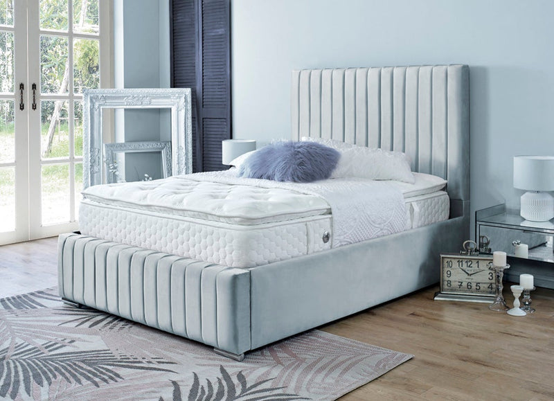 Turin 3ft Single Ottoman Bed Frame- Naples Silver