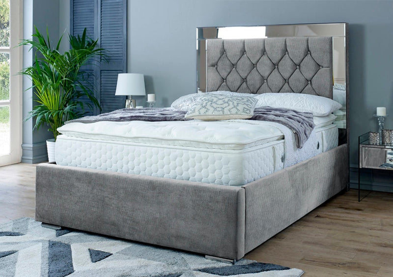 Dormer 4ft Small Double Bed Frame - Velvet Grey