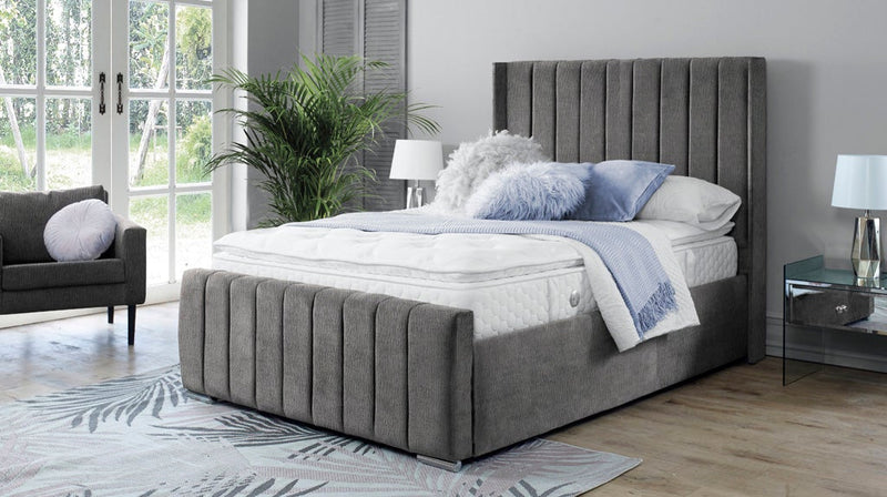 Topaz 5ft Kingsize Bed Frame- Velvet Grey