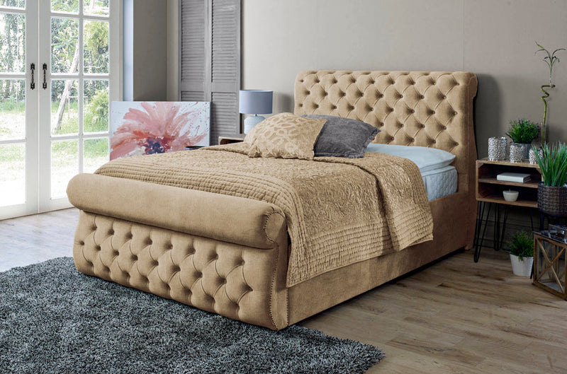 Alicante 3ft Single Bed Frame- Velvet Mustard