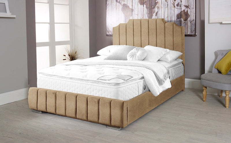 Art Deco 4ft 6 Bed Frame- Velvet Black