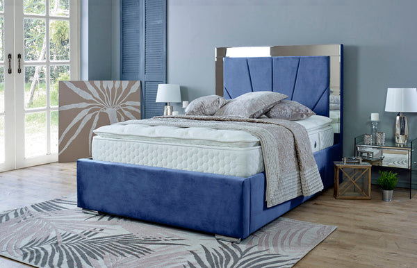 Aurora 4ft 6 Ottoman Bed Frame- Velvet Blue