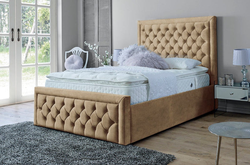 Lewis 5ft Kingsize Ottoman Bed Frame- Velvet Grey