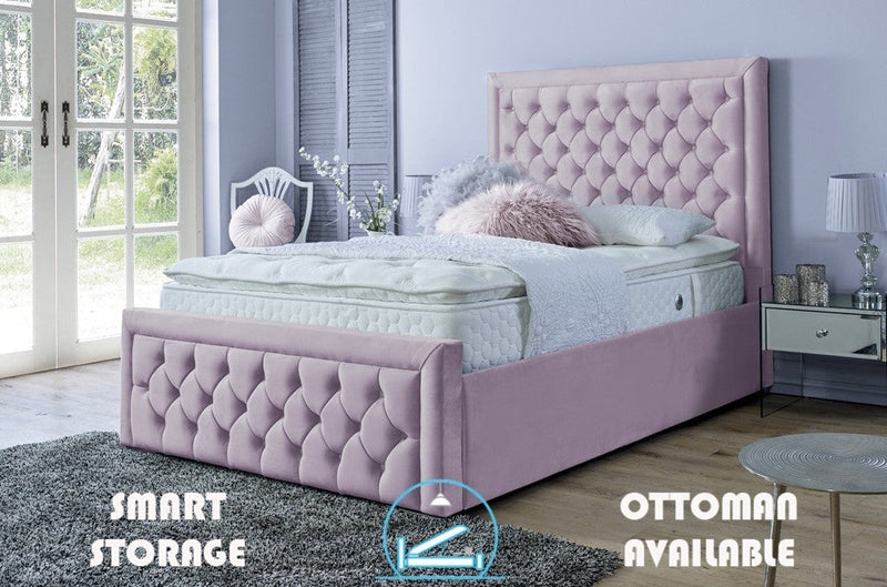 Lewis 4ft 6 Ottoman Bed Frame- Naples Silver