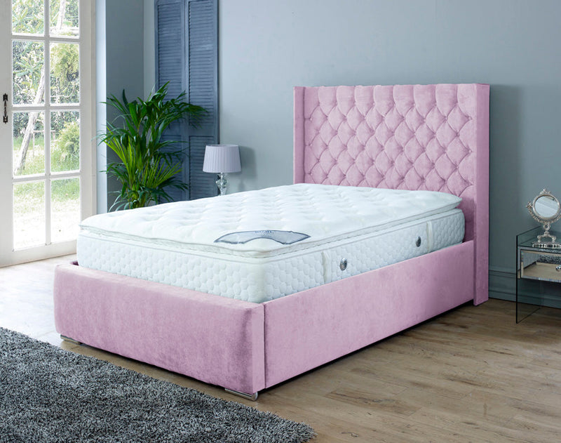 Rose 4ft Bed Frame- Velvet Pink