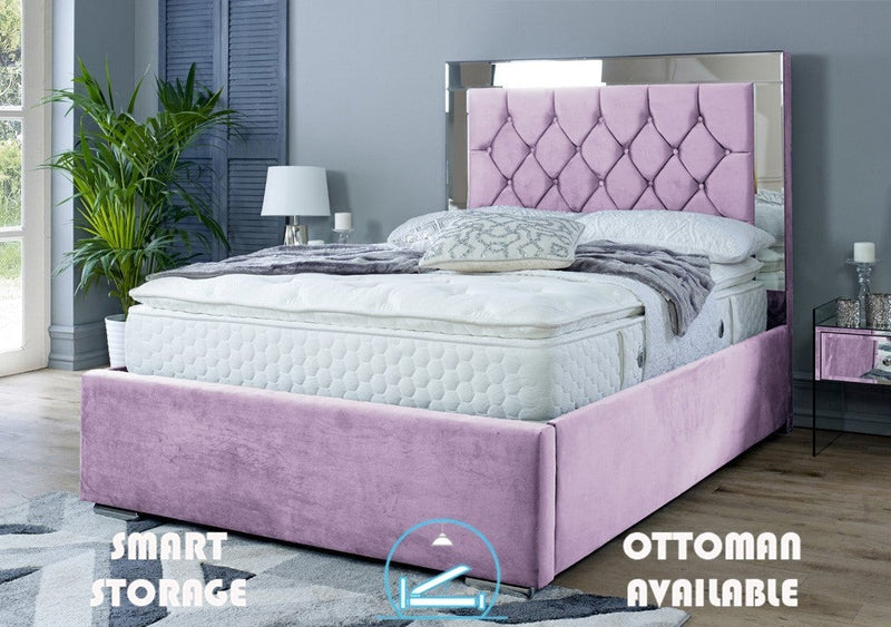 Dormer 4ft Small Double Bed Frame - Velvet Silver