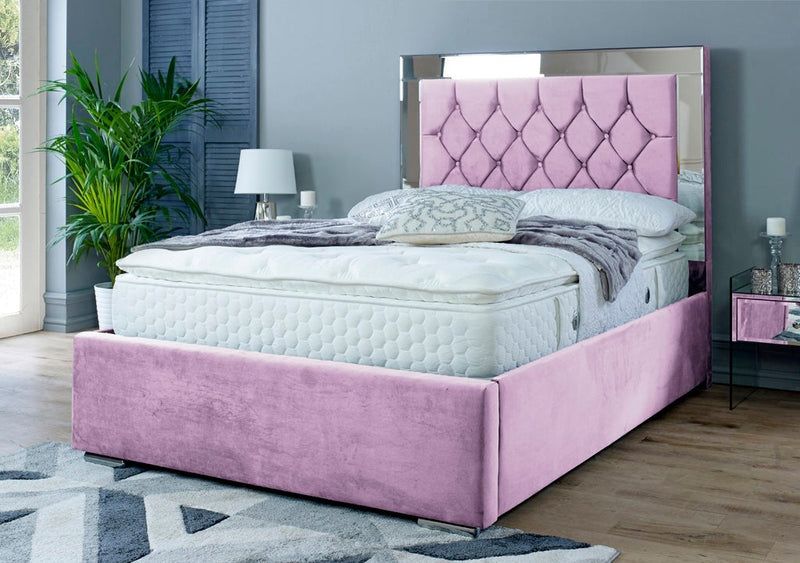 Dormer 4ft Small Double Bed Frame - Velvet Pink