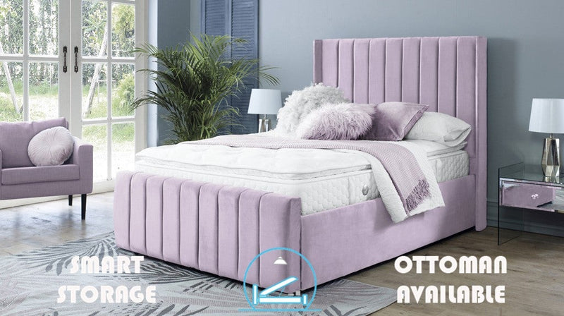 Topaz 5ft Kingsize Bed Frame- Velvet Pink