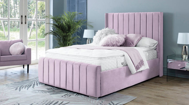 Topaz 5ft Kingsize Bed Frame- Velvet Pink