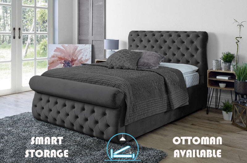 Alicante 4ft Ottoman Bed Frame- Velvet Grey