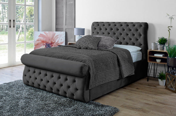 Alicante 6ft Superking Ottoman Bed Frame- Velvet Black