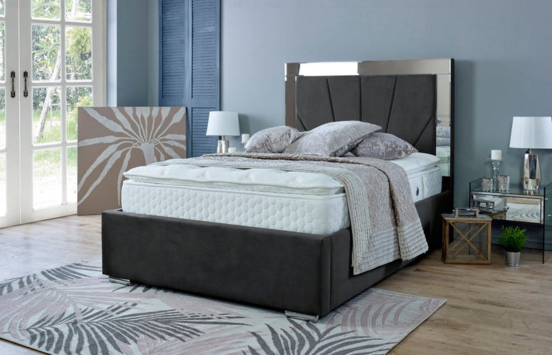 Aurora 6ft Superking Bed Frame- Velvet Beige