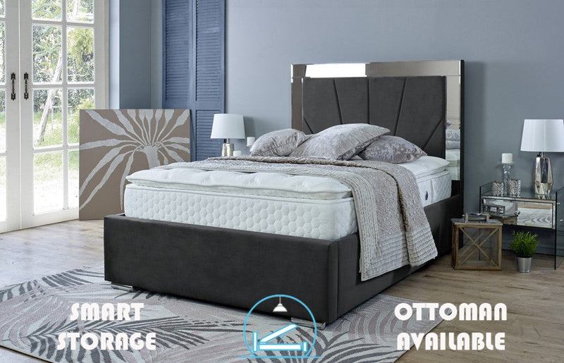 Aurora 6ft Superking Bed Frame- Velvet Beige