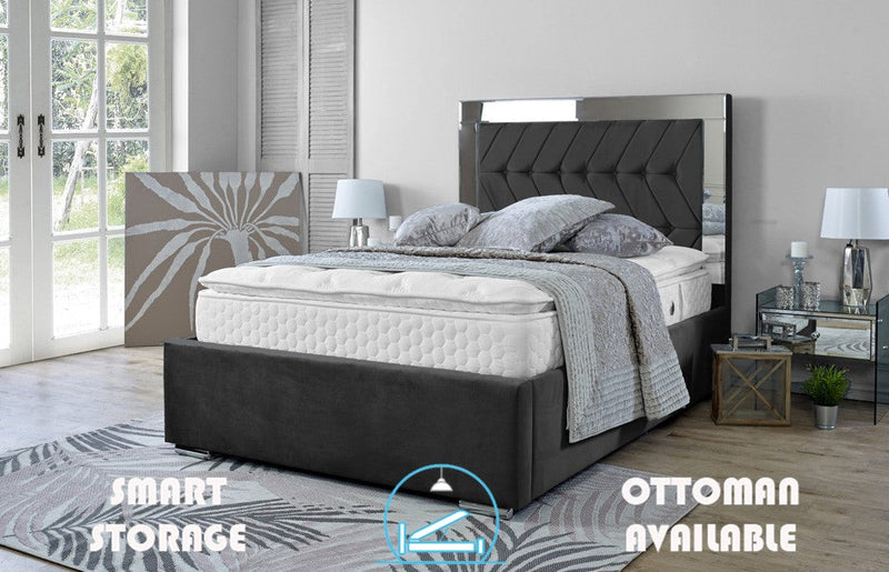 Parie 4ft 6 Ottoman Bed Frame- Velvet Black
