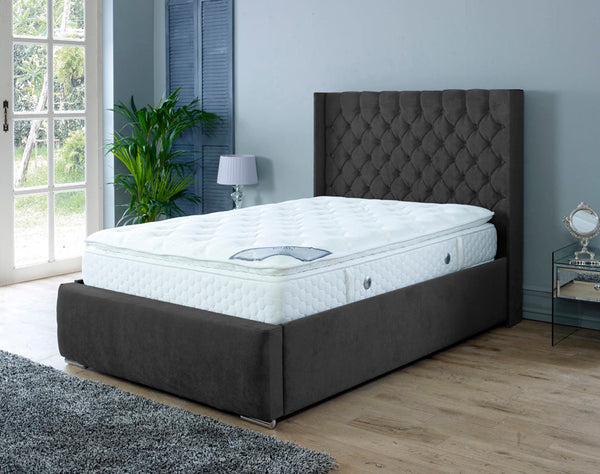 Rose 4ft Ottoman Bed Frame- Velvet Black