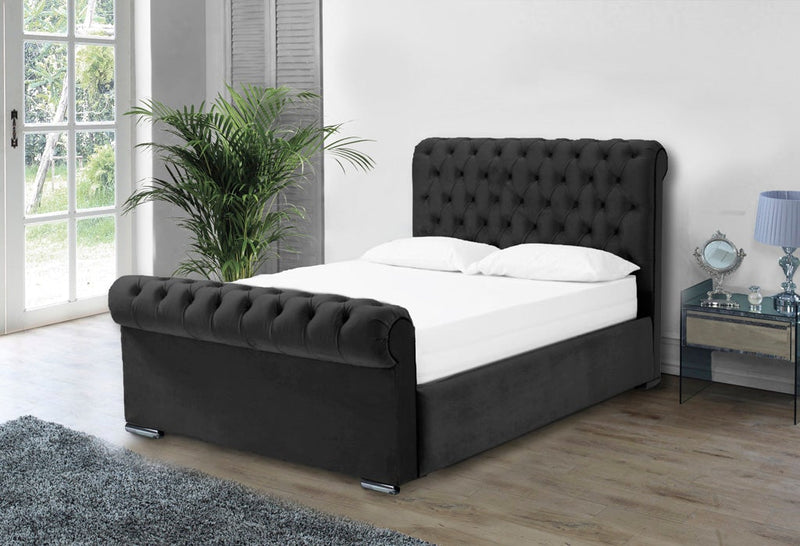 Benito 6ft Superking Bed Frame- Velvet Grey