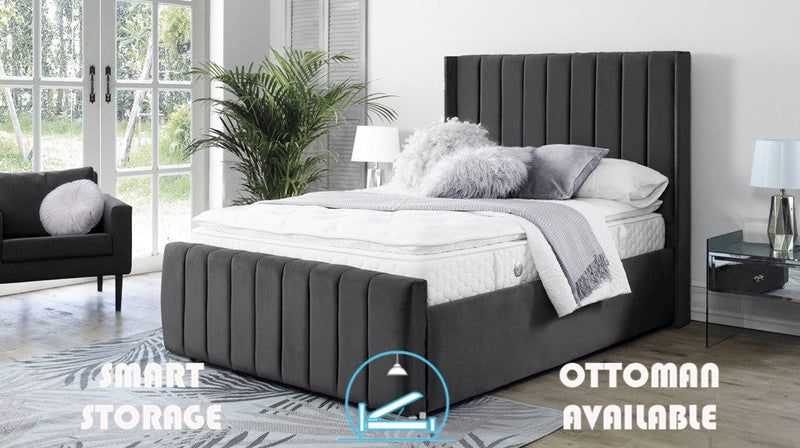 Topaz 4ft Ottoman Bed Frame- Velvet Black