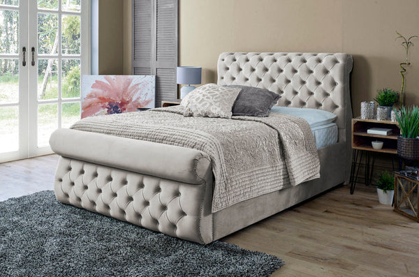 Alicante 4ft Ottoman Bed Frame- Velvet Beige