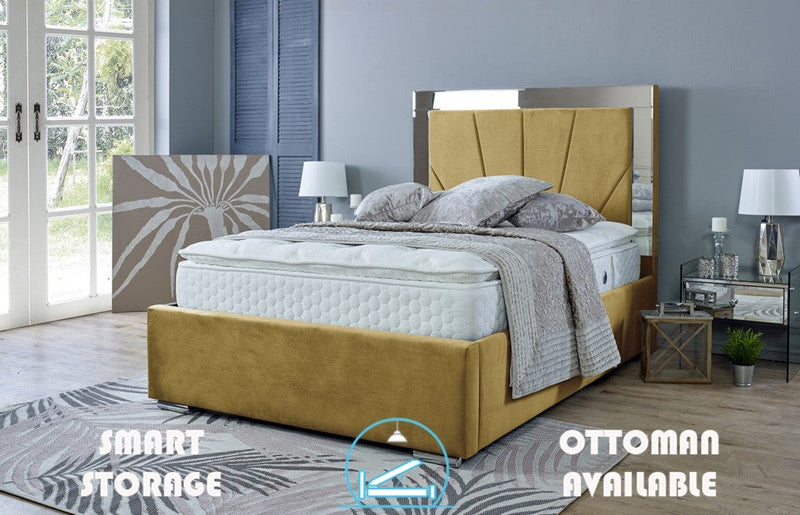 Aurora 6ft Superking Bed Frame- Velvet Mustard