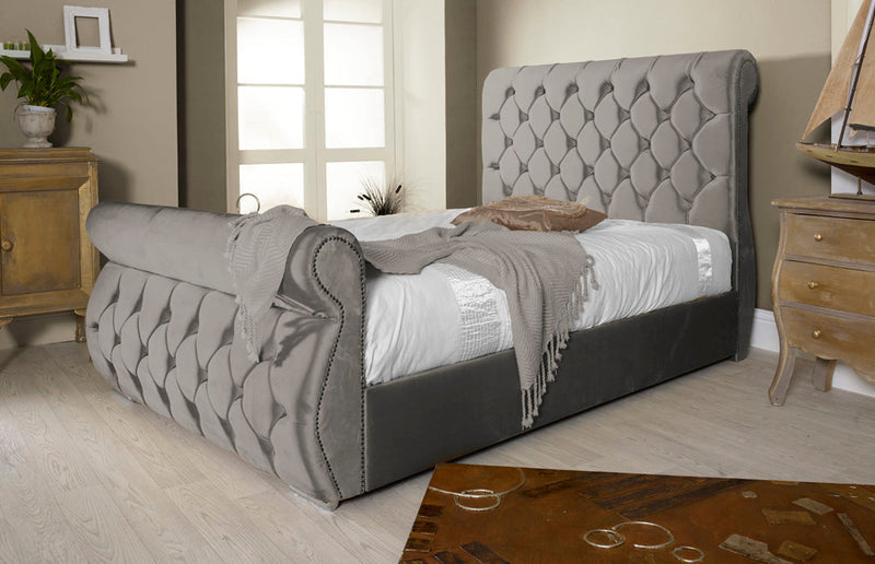 Chester 3ft Single Ottoman Bed Frame- Velvet Beige