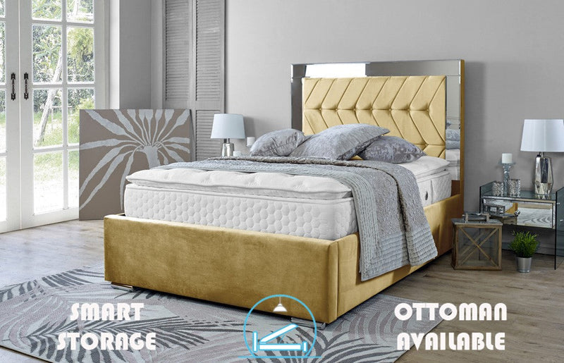 Parie 3ft Single Ottoman Bed Frame- Naples Sand