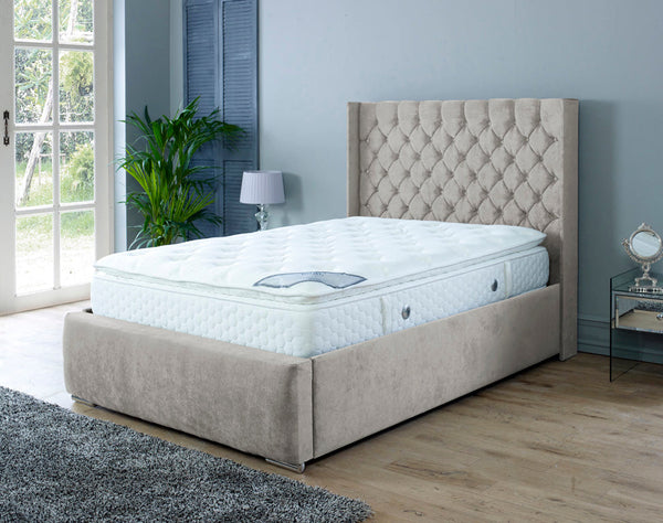 Rose 4ft 6 Ottoman Bed Frame- Velvet Beige