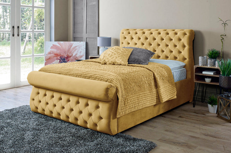 Alicante 3ft Single Ottoman Bed Frame- Velvet Beige