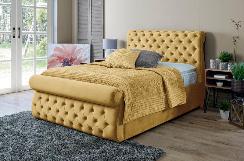 Alicante 6ft Superking Bed Frame- Velvet Blue