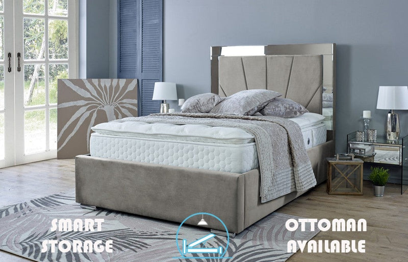 Aurora 6ft Superking Bed Frame- Velvet Beige