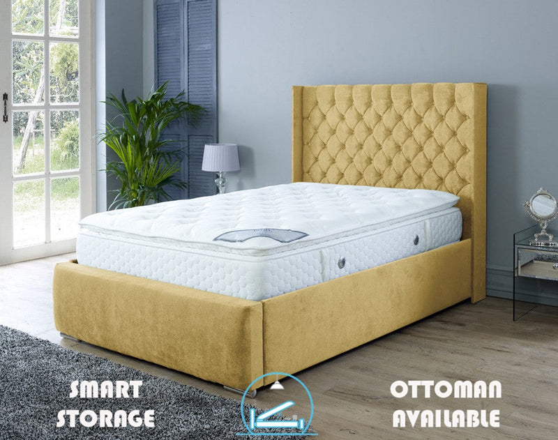 Rose 3ft Single Ottoman Bed Frame- Velvet Black