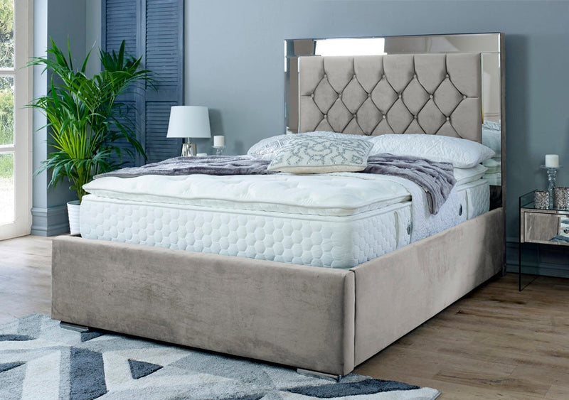 Dormer 4ft Small Double Bed Frame - Velvet Grey