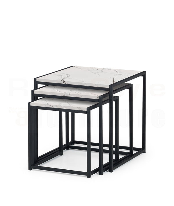 Ashfield Nest Of 3 Tables - White Marble