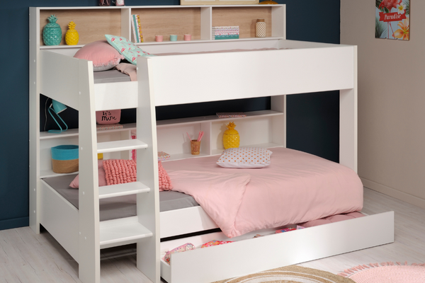 Aslan Bunk Bed - Oak and White Panels