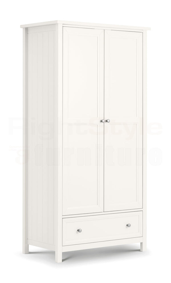 Bangor 2 Door Combination Wardrobe - Surf White