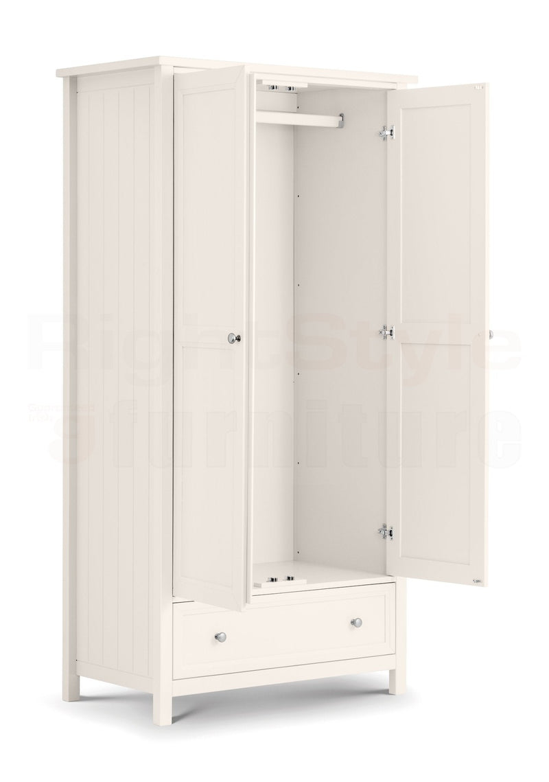 Bangor 2 Door Combination Wardrobe - Surf White