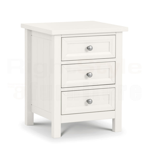 Bangor 3 Drawer Bedside - Surf White