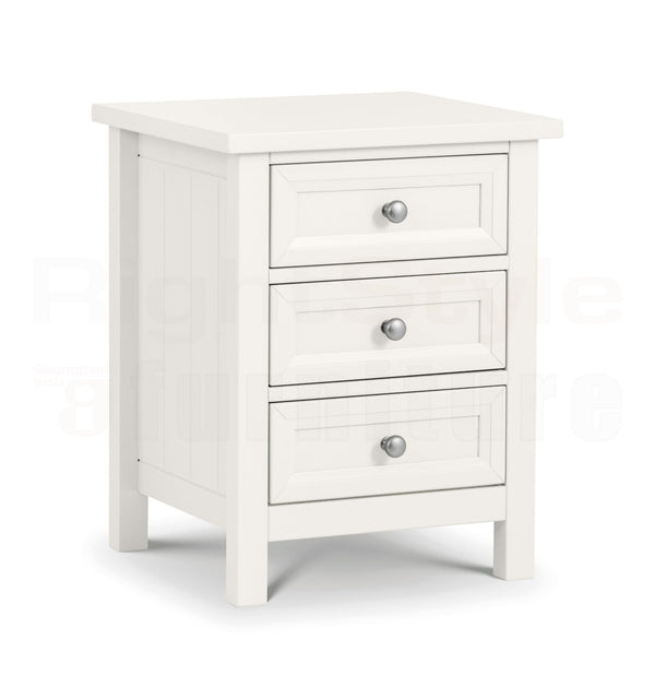 Bangor 3 Drawer Bedside - Surf White