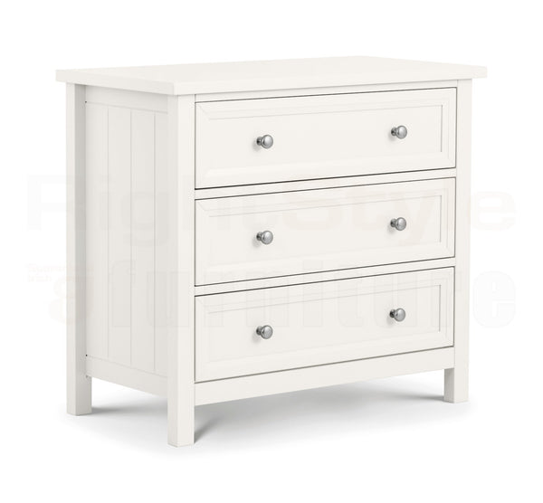 Bangor 3 Drawer Chest - Surf White