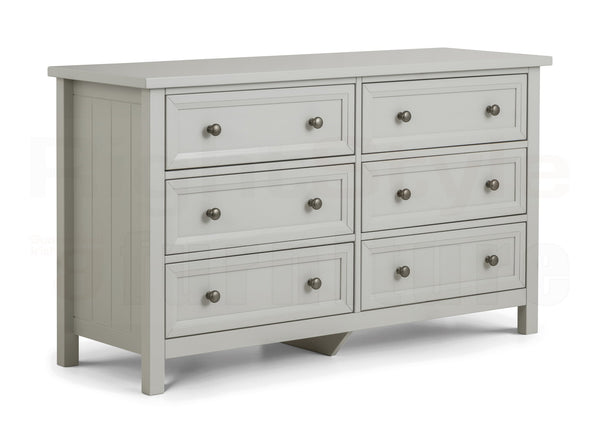 Bangor 6 Drawer Wide Chest- Dove Grey