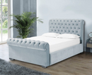 Benito 5ft Kingsize Bed Frame - Velvet Silver